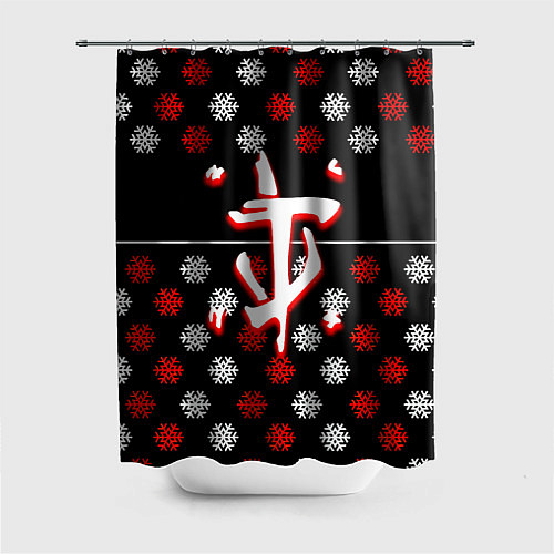 Шторка для ванной Doom winter pattern steel / 3D-принт – фото 1