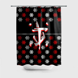 Шторка для ванной Doom winter pattern steel