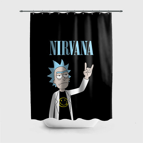 Шторка для ванной Нирвана и Рик Санчес из Рик и Морти / 3D-принт – фото 1