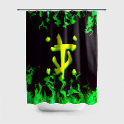 Шторка для ванной Doom зелёный огонь