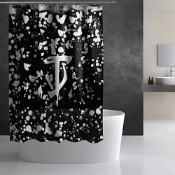 Шторка для душа Дум белые брызги красок, цвет: 3D-принт — фото 2