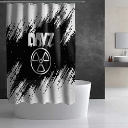 Шторка для душа Dayz белые краски лого, цвет: 3D-принт — фото 2