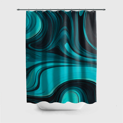 Шторка для ванной Мраморный малахитовый узор из изумрудных разводов / 3D-принт – фото 1