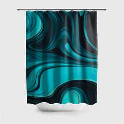 Шторка для душа Мраморный малахитовый узор из изумрудных разводов, цвет: 3D-принт