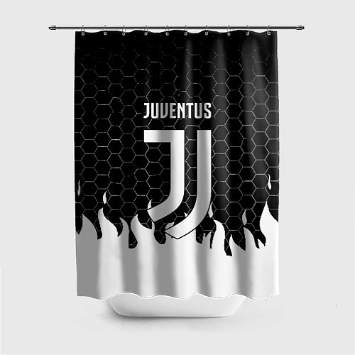 Шторка для ванной Juventus соты огонь / 3D-принт – фото 1