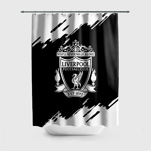 Шторка для ванной Liverpool белые краски штрихи / 3D-принт – фото 1