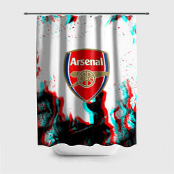 Шторка для душа Arsenal огонь глитч, цвет: 3D-принт
