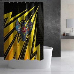 Шторка для душа Российская империя - желтые стрелы, цвет: 3D-принт — фото 2