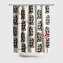 Шторка для душа Статуи моаи, цвет: 3D-принт