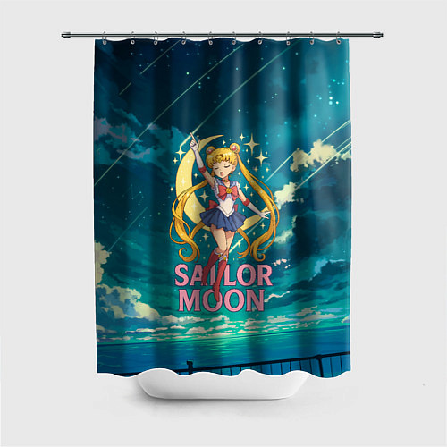Шторка для ванной Sailor Moon на фоне неба / 3D-принт – фото 1