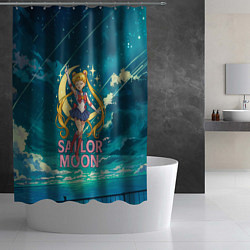 Шторка для душа Sailor Moon на фоне неба, цвет: 3D-принт — фото 2