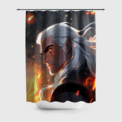 Шторка для душа Ведьмак в аниме стиле, цвет: 3D-принт