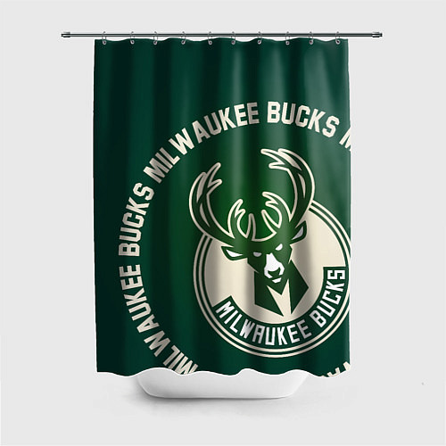 Шторка для ванной Milwaukee Bucks надпись / 3D-принт – фото 1