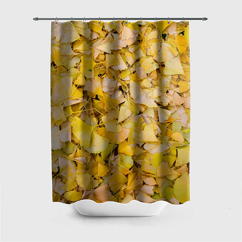 Шторка для ванной Осенние краски - текстура листвы / 3D-принт – фото 1
