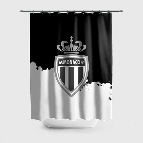 Шторка для ванной Монако черно белые краски / 3D-принт – фото 1