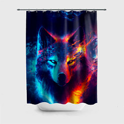 Шторка для ванной Волк льда и пламени