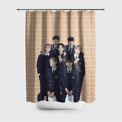 Шторка для душа BTS в костюмах, цвет: 3D-принт