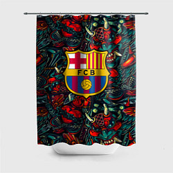 Шторка для душа Barcelona japan tatoo, цвет: 3D-принт