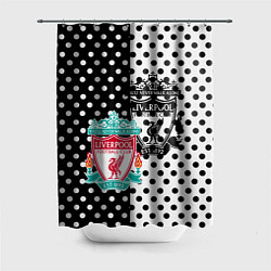 Шторка для душа Liverpool черно белые точки, цвет: 3D-принт