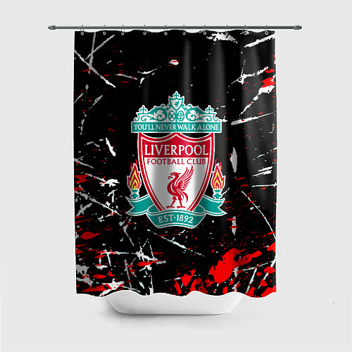 Шторка для ванной Liverpool штрихи красок / 3D-принт – фото 1