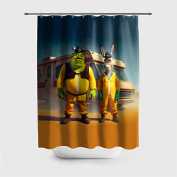 Шторка для ванной Шрек и Данки пустились во все тяжкие