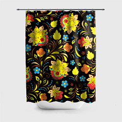 Шторка для душа Хохлома узор, цвет: 3D-принт