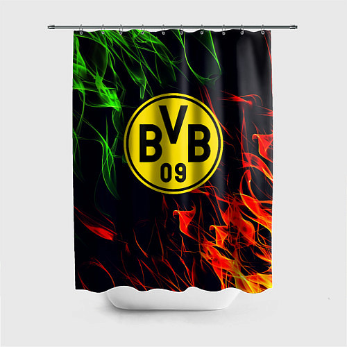 Шторка для ванной Borussia flame toxic / 3D-принт – фото 1