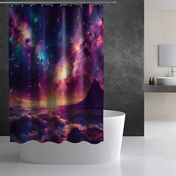 Шторка для душа Фантастический космос вид с планеты, цвет: 3D-принт — фото 2