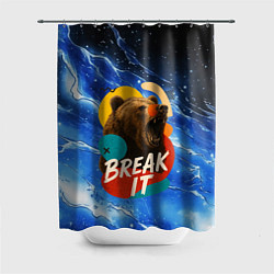 Шторка для ванной Break it злой медведь