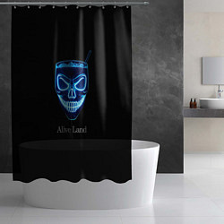 Шторка для душа Neon skull cocktail, цвет: 3D-принт — фото 2