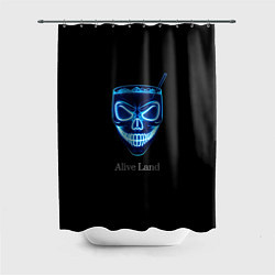 Шторка для душа Neon skull cocktail, цвет: 3D-принт