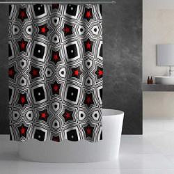 Шторка для душа Звезды в геометрической абстракции, цвет: 3D-принт — фото 2