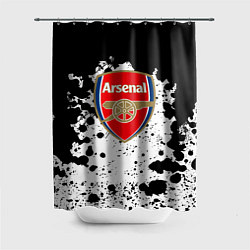 Шторка для ванной Арсенал черно белые краски