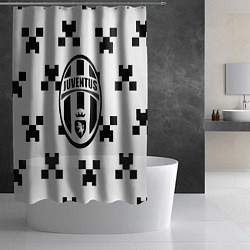 Шторка для душа Juventus x minecraft pattern, цвет: 3D-принт — фото 2