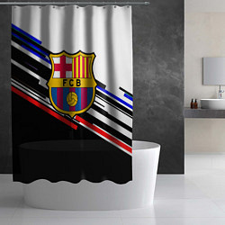 Шторка для душа Barcelona полосы текстура спорт, цвет: 3D-принт — фото 2