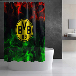 Шторка для душа Borussia красно зеленый огонь, цвет: 3D-принт — фото 2