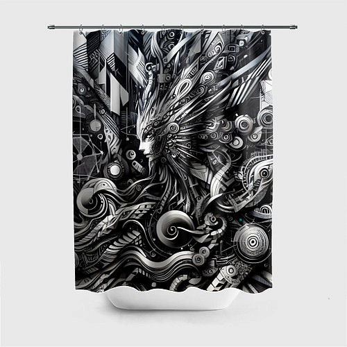 Шторка для ванной Abstraction cyber pattern - ai art fantasy / 3D-принт – фото 1