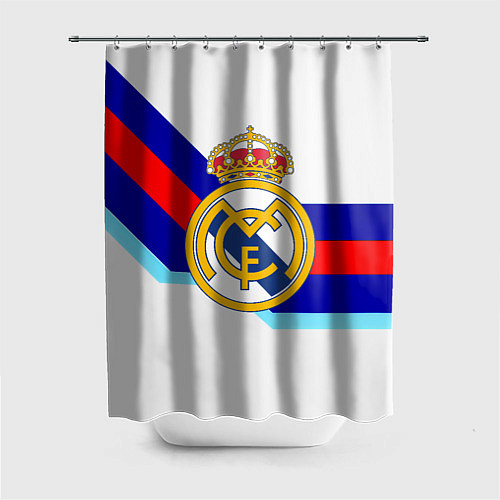 Шторка для ванной Real Madrid текстура полосы / 3D-принт – фото 1
