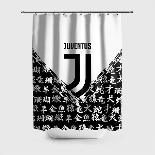 Шторка для ванной Juventus символы китайские / 3D-принт – фото 1