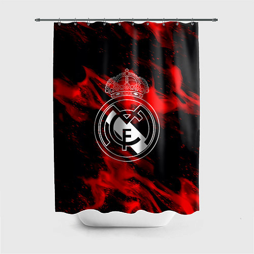 Шторка для ванной Real Madrid красный огонь / 3D-принт – фото 1