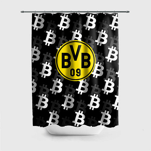 Шторка для ванной Borussia биткоин паттерн / 3D-принт – фото 1