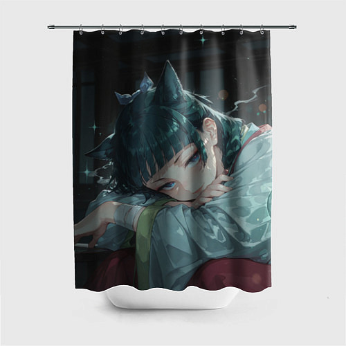 Шторка для ванной Маомао с кошачьими ушками / 3D-принт – фото 1