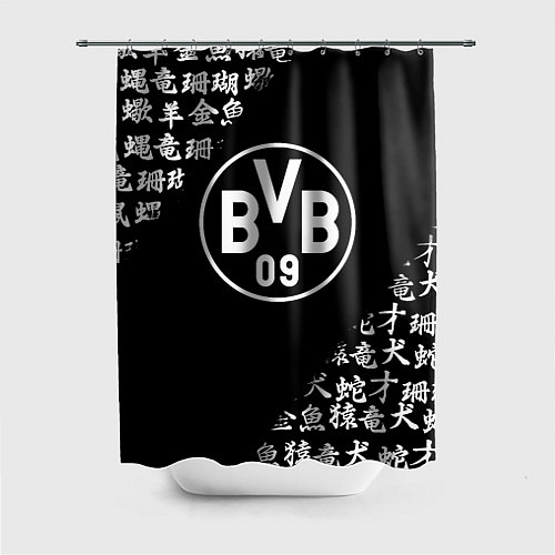 Шторка для ванной Borussia китайские символы текстура / 3D-принт – фото 1
