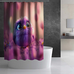 Шторка для душа Фиолетовая птичка, цвет: 3D-принт — фото 2