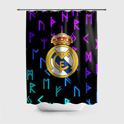 Шторка для ванной Реал Мадрид неоновые символы