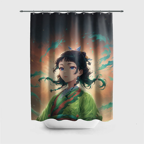 Шторка для ванной Маомао на фоне облаков / 3D-принт – фото 1