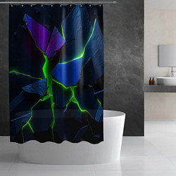 Шторка для душа Neon tile, цвет: 3D-принт — фото 2