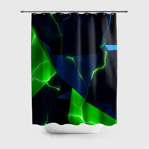 Шторка для ванной Neon tile green / 3D-принт – фото 1
