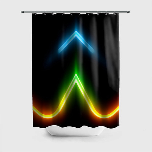 Шторка для ванной Neon multicolored lines / 3D-принт – фото 1