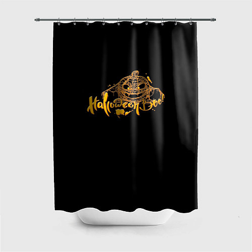 Шторка для ванной Хэллоуин - Тыква в паутине / 3D-принт – фото 1